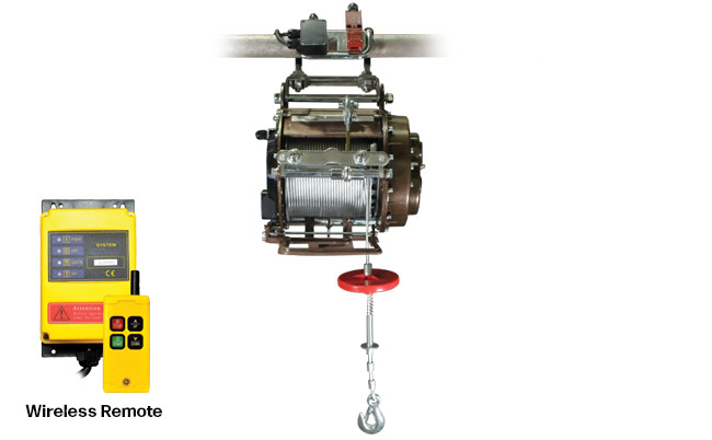 WARRIOR BYGGVINSCH 500KG IP65 inkl TrÃ¥dlÃ¶s fjÃ¤rrkontroll, 230V