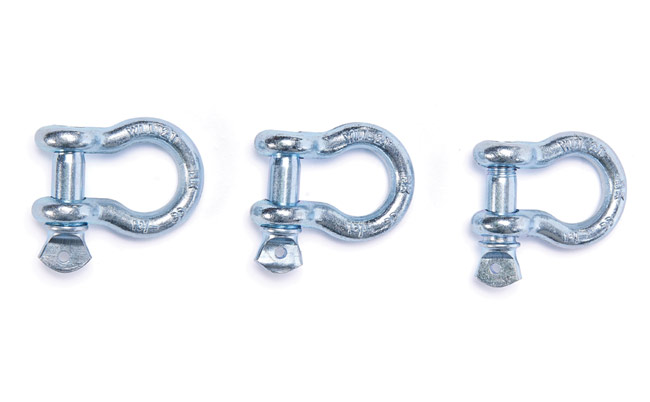 Tre st D-schackel, 9 ton